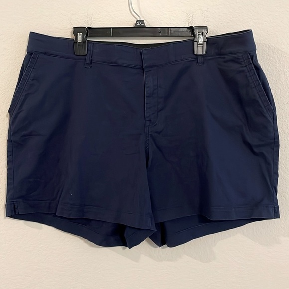 Lane Bryant Women Shorts Size 20 Blue High Rise Stretch Cotton Causal Classic - Picture 3 of 11